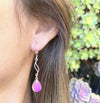 Leightworks Crystal Feather Dangle Earrings Polished Aqua